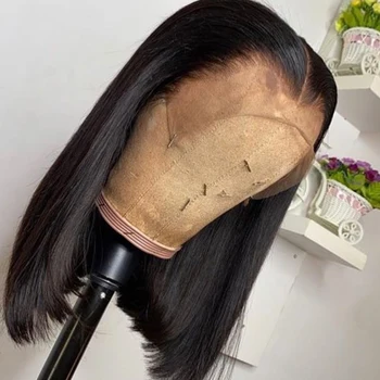 Kısa Düz Bob Peruk Dantel Ön insan Saç Peruk Kadınlar İçin Ön Koparıp Brezilyalı İnsan Saç sırma ön bob Peruk Remy Saç