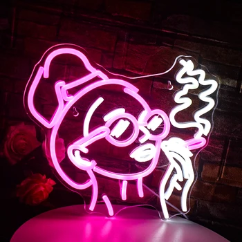 Kız Sigara Neon Burcu Akrilik Neon ışık duvar Dekor için Kız Erkek Odası Estetik Odası Dekor Bar Tatil Parti USB LED Neon
