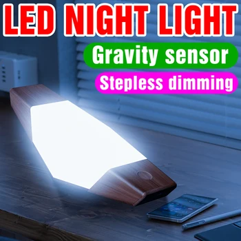 LED Devirme Yerçekimi Sensörü Lambası USB şarj edilebilir LED lamba Gece Lambası 5V Tasarrufu Lampara Masa Lambası Başucu Aydınlatma Atmosfer Ampul