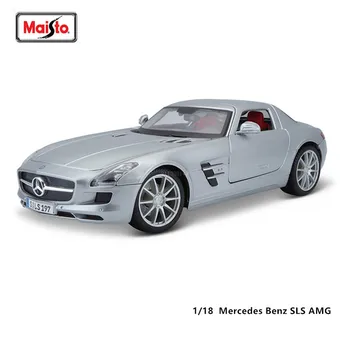 Maisto 1: 18 Mercedes Benz SLS AMG Klasik Alaşım Araba Modeli Statik Döküm Modeli Koleksiyonu Hediye Oyuncak Hediye