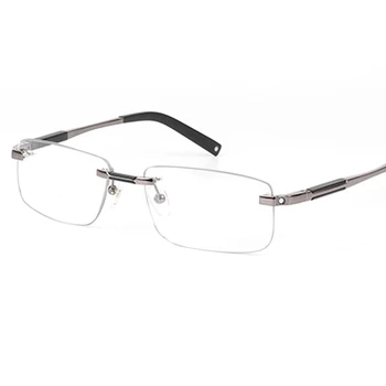 Marka Tasarımcısı Titanyum Gözlük Çerçevesiz Erkek Optik Gözlük Çerçevesi Miyopi İş Çerçevesiz Gözlük Çerçevesi Adam