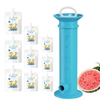 Meyve Sıkma Püresi Dolgu Püresi Meyve Sıkacağı 15 Yeniden Kullanılabilir Torbalar Sızdırmaz yiyecek torbası Makinesi Ve Dağıtıcı Sıkma