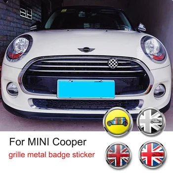 MINI COOPER S için JCW F54 F55 F56 F60 R55 R56 R60 Dış Oto Aksesuarları Araba Ön Tampon ızgarası Metal Logo 3D Rozeti Sticker