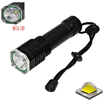 Mini taşınabilir 2000 Lümen XML-L2 LED dalış el feneri lambası tüplü dalış Torch fener su geçirmez dalgıç flaş ışığı
