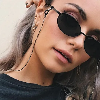 Moda kadın güneş gözlüğü zinciri silindir boncuk zincir Anti-düşen gözlük gözlük kordon kolye