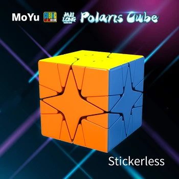 MoYu MeiLong Çarpıklık Küp 3X3 Polaris Sihirli Bulmaca Stickerless Yıldız Dönüm Cubo Profesyonel Eğitici Oyuncaklar Çocuklar İçin