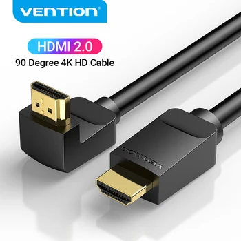 Mukavele HDMI Kablosu 4 K HDMI 2.0 Kablosu HDMI 90/270 Derece Açı Adaptörü Apple TV PS4 Splitter Video Ses 90 Derece HDMI Kablosu