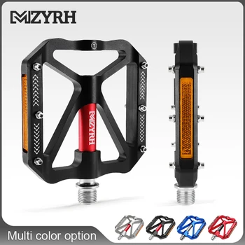 MZYRH F17 Yansıtıcı Bisiklet Pedalı 3 Rulmanlar Kaymaz MTB Pedallar Alüminyum Alaşımlı Düz Uygulanabilir Su Geçirmez Bisiklet Aksesuarları