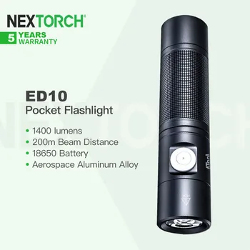 Nextorch 4 Takım ED10 1400 Lümen Şarj Edilebilir Tip-C Portu LED el feneri, Kompakt EDC cep feneri 18650 Kamp, Yürüyüş