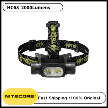 NİTECORE HC68 LED Far 2000 Lümen USB şarj Edilebilir Far Ayarlanabilir Spot Projektör çift ışın, 18650 li - ion pil