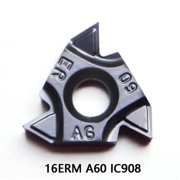 Orijinal 10 adet 16ER 16ERM A60 IC908 Diş İnsert Endekslenebilir Tungsten Karbür Uçlar İplik Torna Araçları Dönüm Aracı