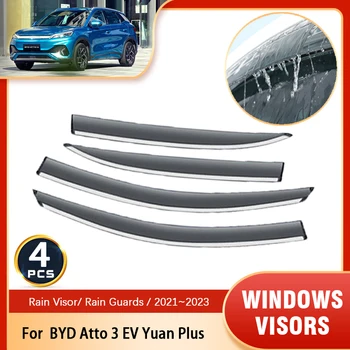 Pencere Siperliği Yağmur Guard BYD Atto 3 EV Yuan Artı 2021 ~ 2023 Araba Deflector Cam Yağmur Kaş Tente Trim Aksesuarları