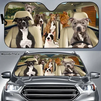 Pit Bull Terrier Araba Güneş Gölge, Köpekler Cam, Köpekler Aile Güneşlik, Köpekler Araba Aksesuarları, Araba Dekorasyon, Baba İçin Hediye, Anne