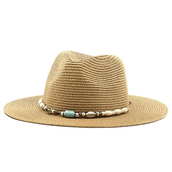 Plaj Tatil Panama Caz Şapka Yaz Güneş Koruyucu El Dokuma hasır güneş şapkası Erkekler Zarif Kadın Hawaii Rahat Güneşlik Gangster Kap