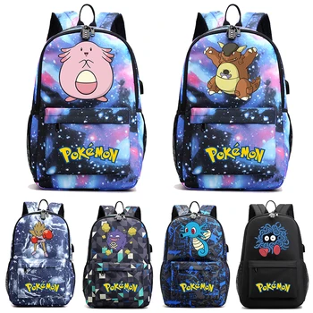 Pokemon Anime Pikachu Mochilas okul çantası seyahat sırt çantası İlköğretim Okulu Genç Karikatür Büyük Kapasiteli çocuk laptop çantası