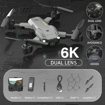 Q6 5G Wıfı 6K Drone Hd Çift Kamera Fpv Rc Drone ile 1080P Katlanır Quadcopter Rc Mesafe 500M Hediye Oyuncaklar Boys için