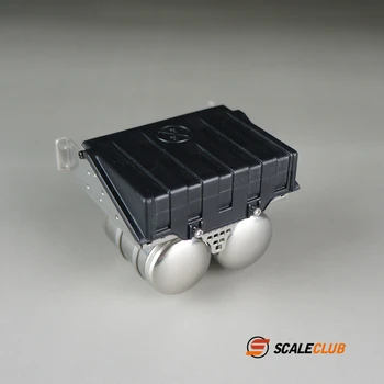 Scaleclub Modeli MAN Traktör İçin 1: 14 Metal Yükseltme Simülasyon Pil Kutusu Gaz Tankı Tamiya Lesu Rc Kamyon Römork Damperli