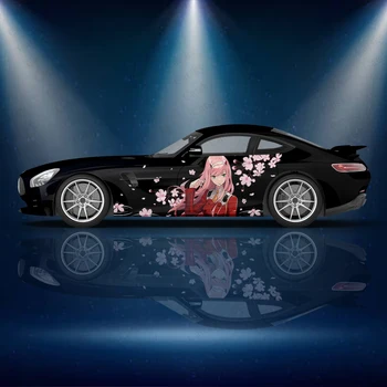 sıfır iki anime kız araba sticker yan grafik modifiye ambalaj yarış SUV çıkartması vinil desen özel araba çıkartma