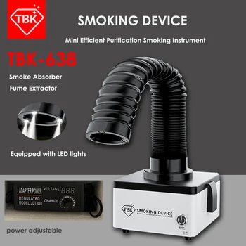 TBK-638 Mini Verimli Arıtma Sigara Enstrüman Lehim demir Duman Emici ESD Duman Çıkarıcı İle led ışık 110V/220V