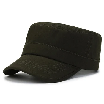 Vintage Ayarlanabilir Pamuk Askeri Kapaklar Düz Üst Erkek Harbiyeli Tarzı Şapka Güneş Koruyucu Rahat Kap Donatılmış Kalın Kap Yeni Sıcak Şapka