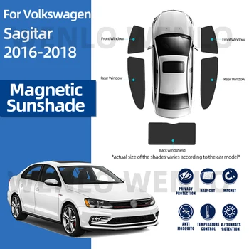 Volkswagen Sagitar 2016-2018 için Çıkarılabilir Perde pencere tel ağı araba güneşliği Manyetik Güneşlik Cam Kapak Cam Kalkan Net