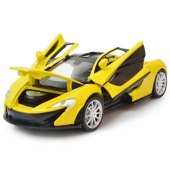 Yarış arabası 1: 32 Refah spor araba Metal Alaşım pres döküm model araç Minyatür ölçekli Model ses ve ışık elektrikli araba oyuncak çocuklar için