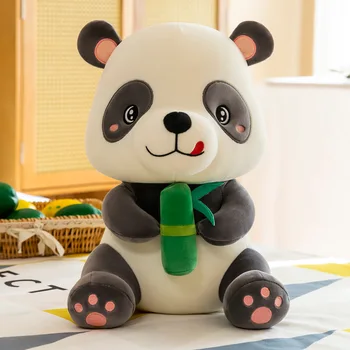 Yeni Güzel Süper Doldurulmuş Hayvan Yumuşak Panda Kucaklama bambu peluş oyuncak Doğum Günü Noel Bebek Hediyeleri Mevcut Doldurulmuş Oyuncaklar Çocuklar İçin Kız