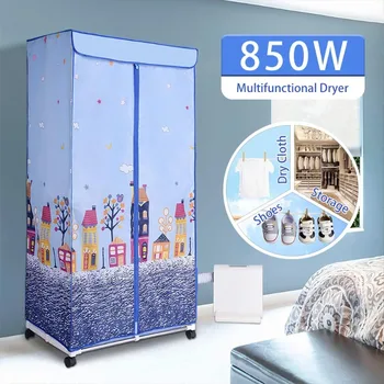 Yescom elektrikli çamaşır kurutma makinesi Taşınabilir 850W Otomatik Hava Kurutma çamaşır ısıtıcı Katlanır 44 lbs raf Dolap