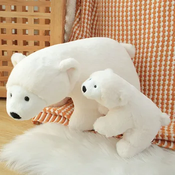 Yumuşak 26cm 50cm Kutup Ayısı peluş oyuncak Bebek Çocuk Yatıştırmak Uyku Bebek Hayvan Dolması Bebekler peluş oyuncak Çocuklar için Doğum Günü Hediyeleri