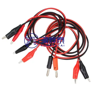 YYT Çift başlı timsah klip hattı muz fiş hattı güç testi hat teli bağlantı hattı 2 tel 4 klip kırmızı ve siyah