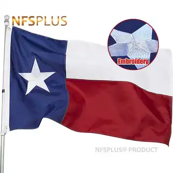 Çift Taraflı Texas Bayrağı ABD 3x5 Feet Işlemeli Amerikan Bayrakları Afiş Ev Açık Havada Dekorasyon Kutlama Geçit Spor