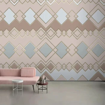 Özel Duvar Kağıdı Modern 3D Soyut Geometrik Çizgiler Fresk Oturma Odası TV Kanepe Yatak Odası Yaratıcı Sanat Papel De Parede Sala